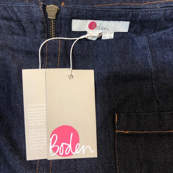 NWT Boden Denim Patch Pocket Skirt 8P - Picture 3 of 4